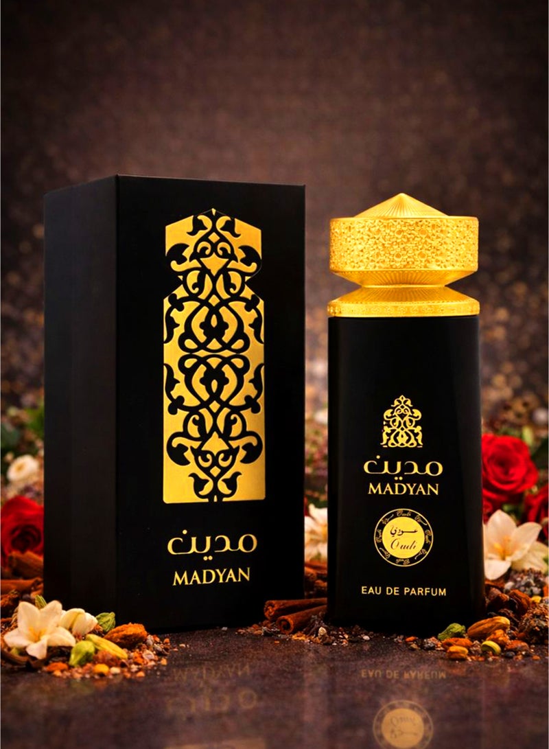 OUDI Musky Women Perfume Oudi Madyan Eau De Parfum 100ml | Luxury Women's Perfume with Floral, Patchouli & Woody Notes | Long Lasting Perfume for Womens - Image 1